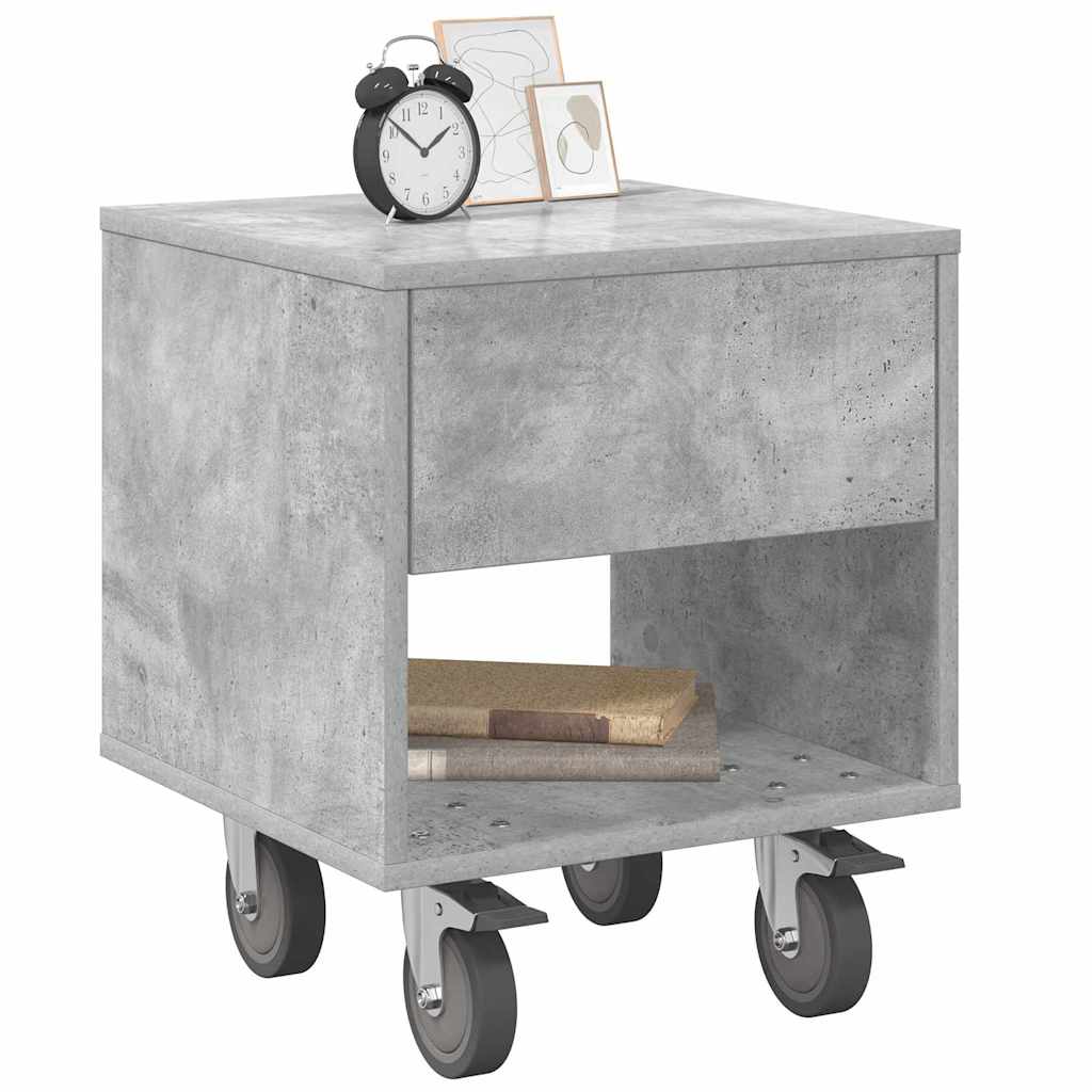 Bedside Table Concrete Grey 40.5 x 40 x 48 cm Engineered Wood