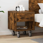 Bedside Table Smoked Oak 40.5 x 40 x 48 cm Engineered Wood