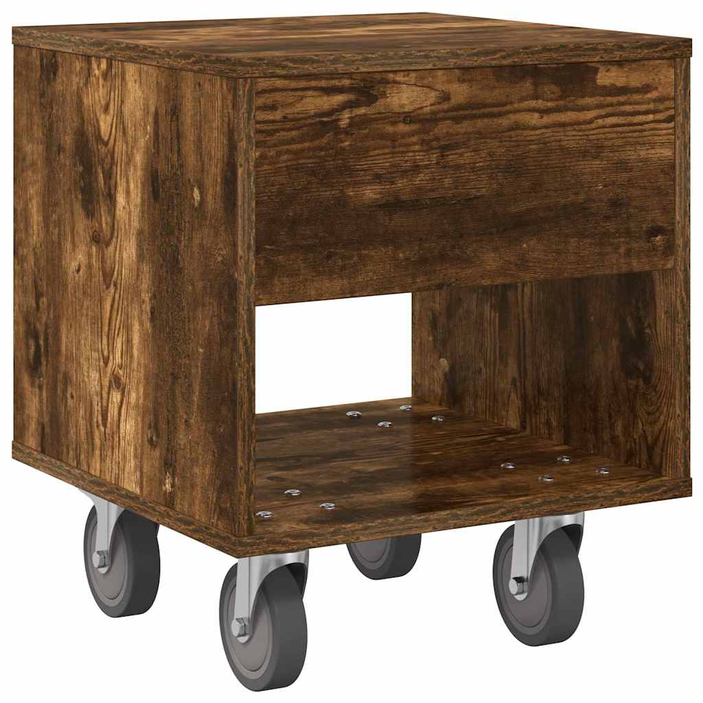 Bedside Table Smoked Oak 40.5 x 40 x 48 cm Engineered Wood