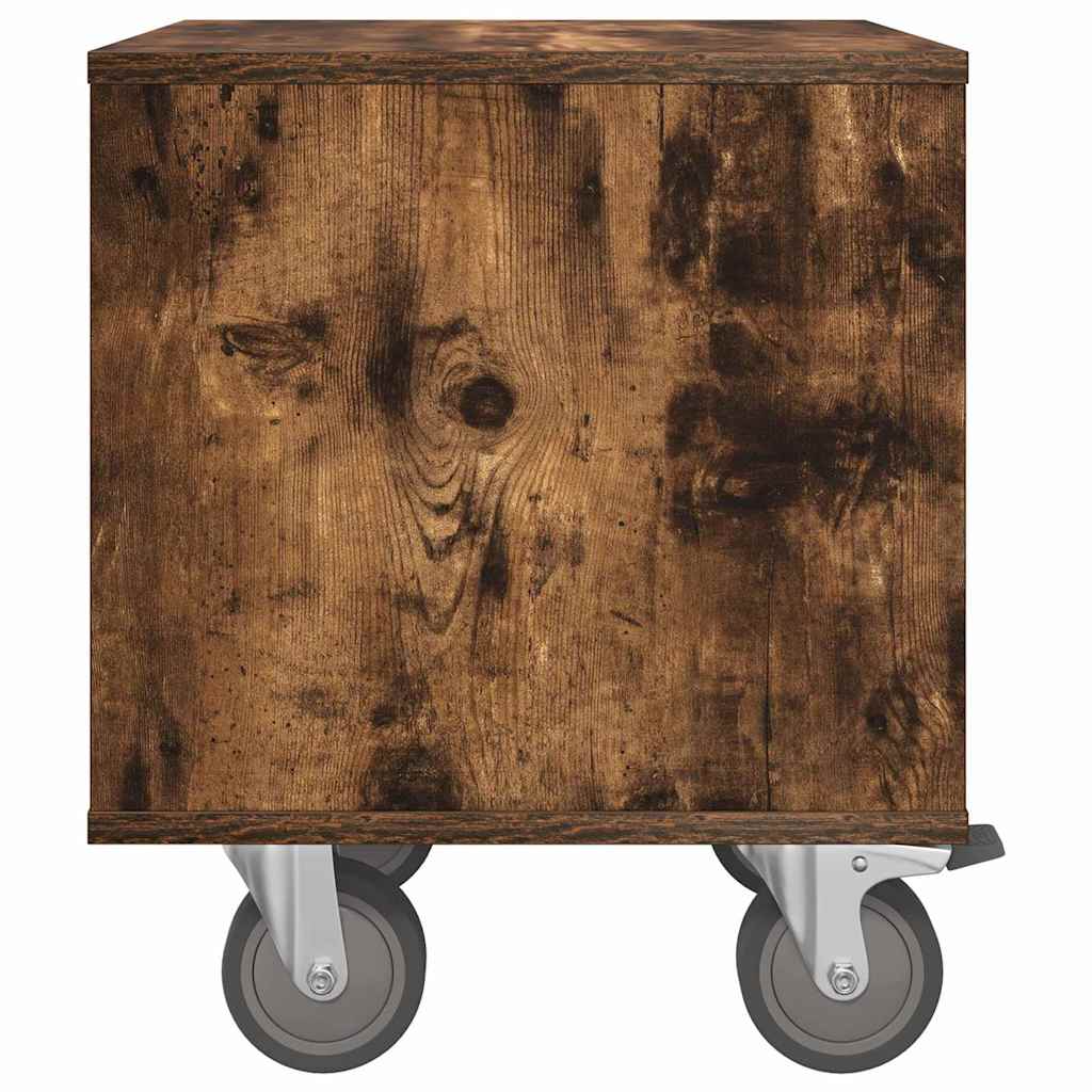 Bedside Table Smoked Oak 40.5 x 40 x 48 cm Engineered Wood