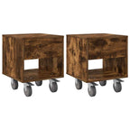 Bedside Table 2 pcs Smoked Oak 40.5 x 40 x 48 cm
