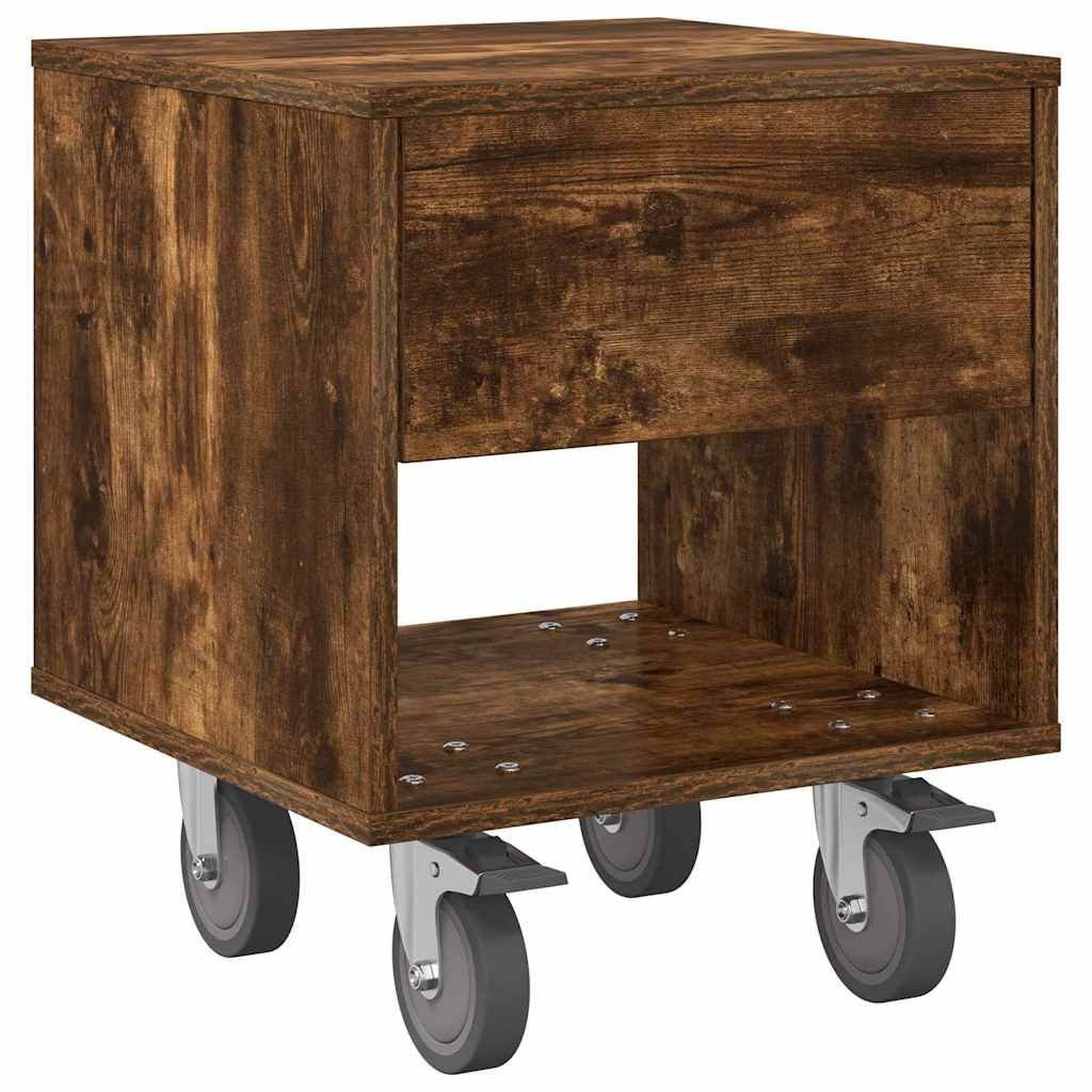 Bedside Table 2 pcs Smoked Oak 40.5 x 40 x 48 cm