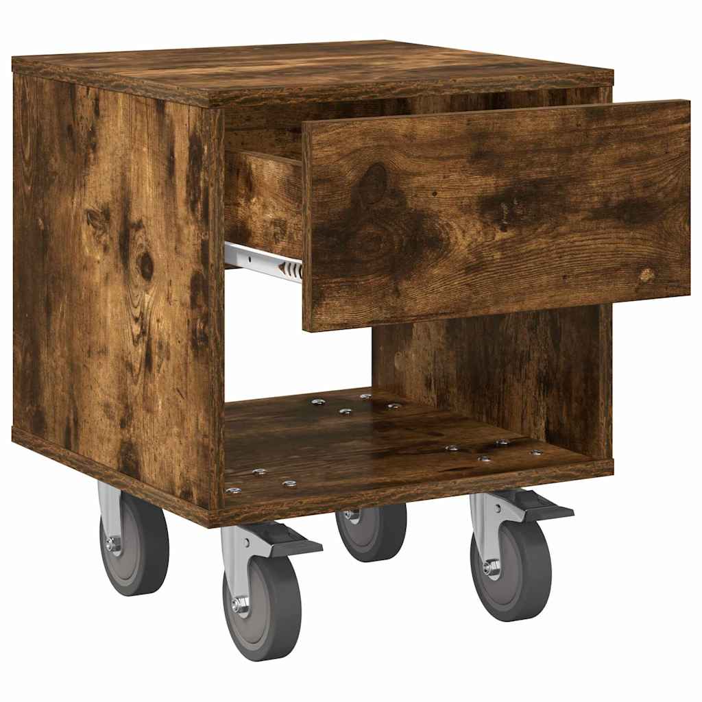 Bedside Table 2 pcs Smoked Oak 40.5 x 40 x 48 cm