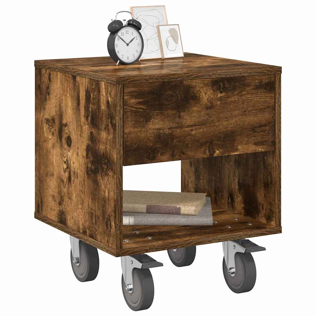 Bedside Table 2 pcs Smoked Oak 40.5 x 40 x 48 cm