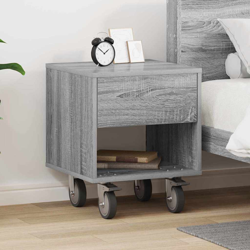 Bedside Table Grey Sonoma 40.5 x 40 x 48 cm Engineered Wood