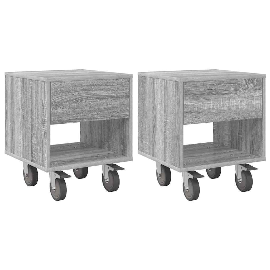 Bedside Table 2 pcs Grey Sonoma 40.5 x 40 x 48 cm