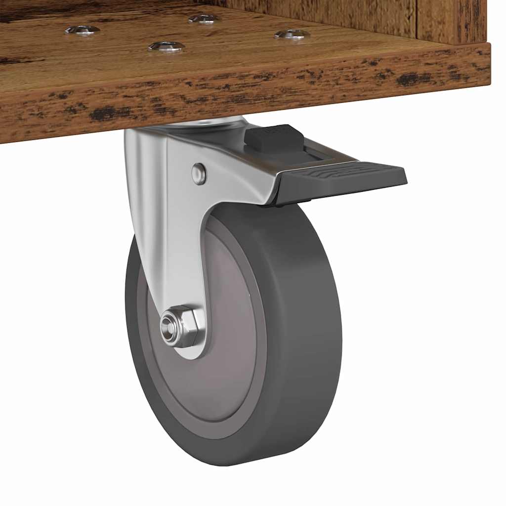 Bedside Table Old Wood 40.5 x 40 x 48 cm Engineered Wood