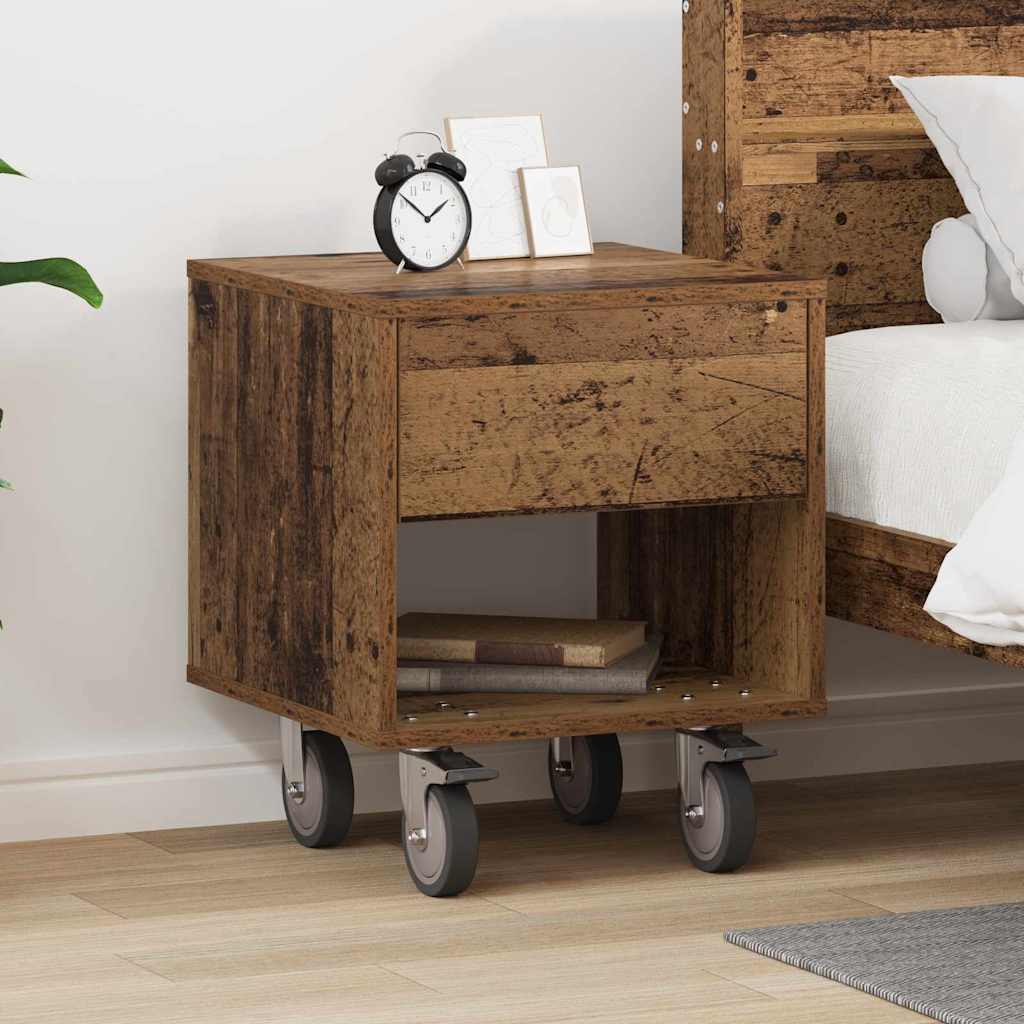 Bedside Table Old Wood 40.5 x 40 x 48 cm Engineered Wood