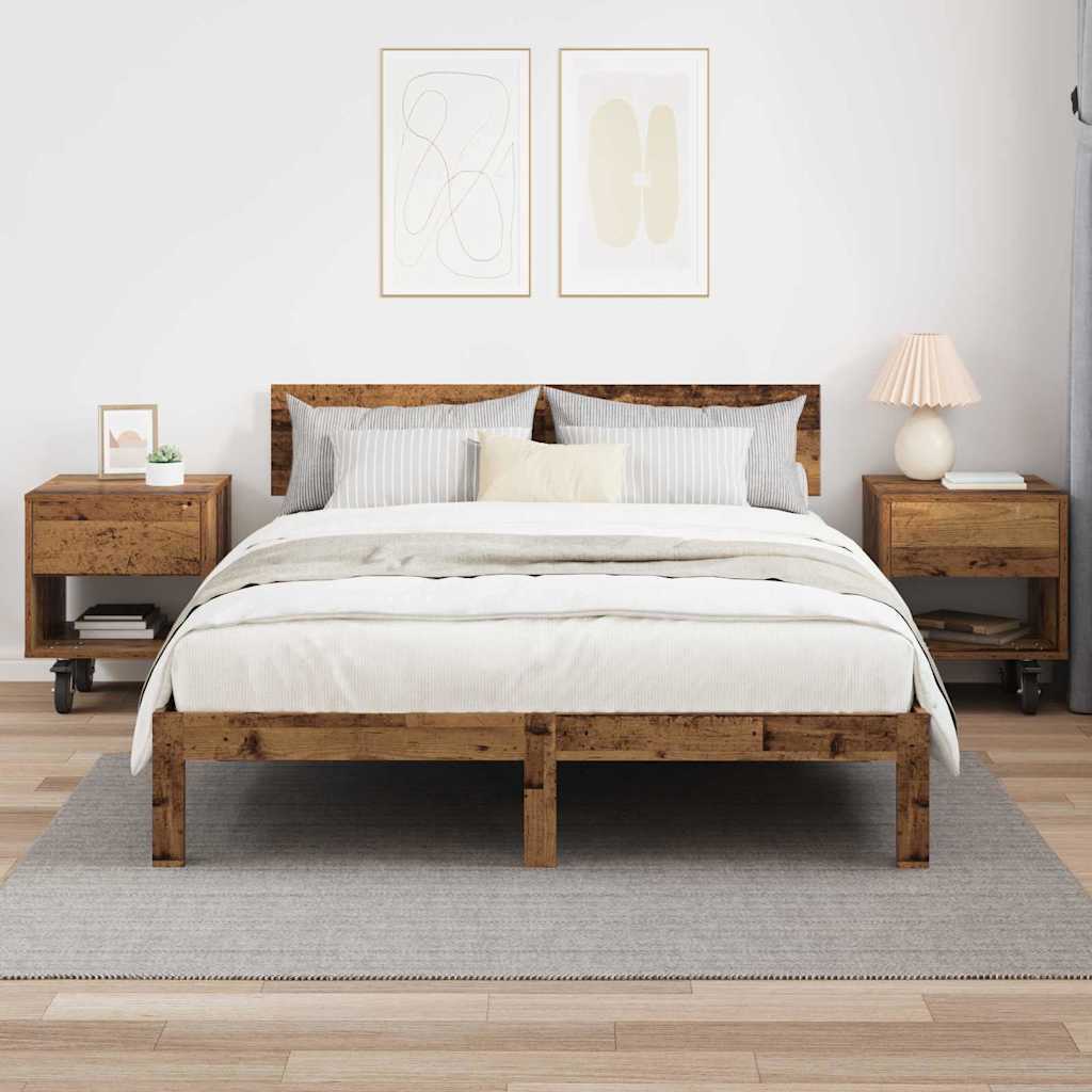 Bedside Table 2 pcs Old Wood 40.5 x 40 x 48 cm Engineered Wood