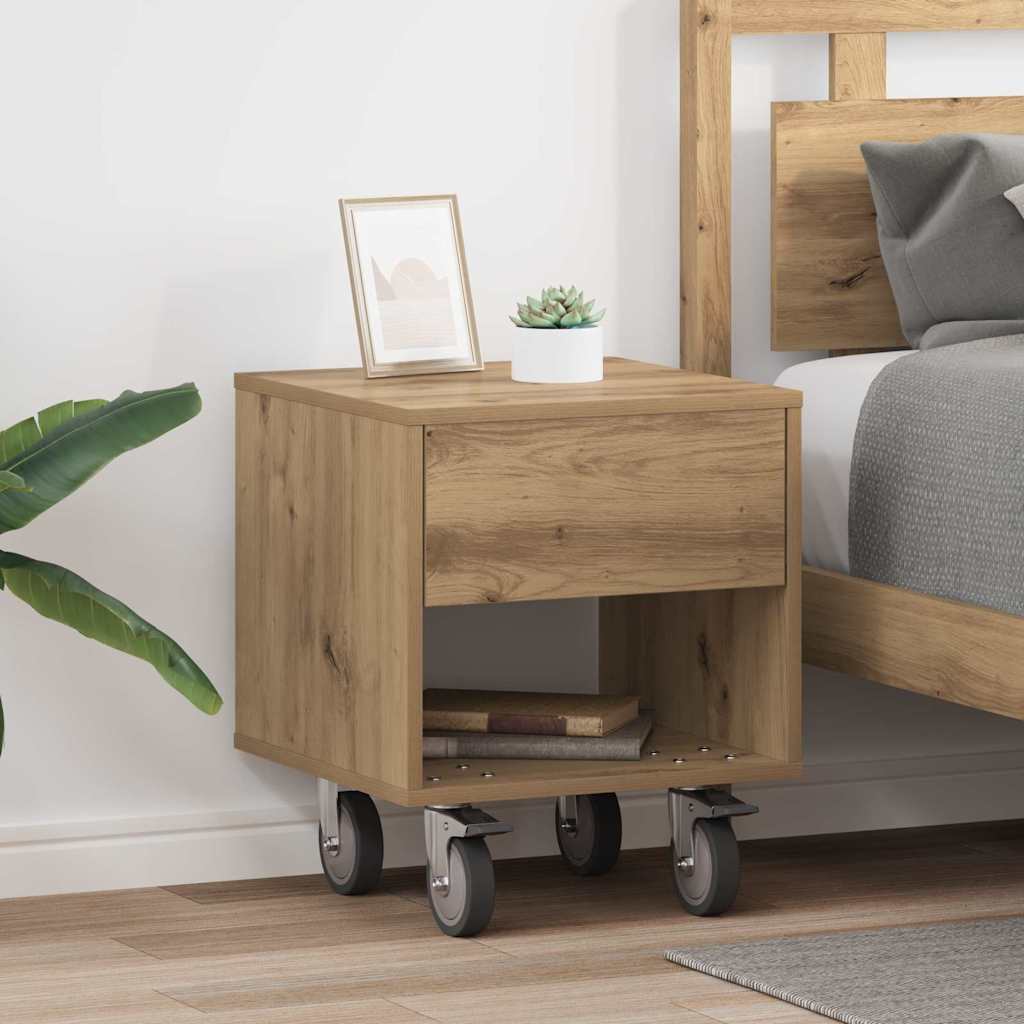 Bedside Table 2 pcs Artisan Oak 40.5 x 40 x 48 cm