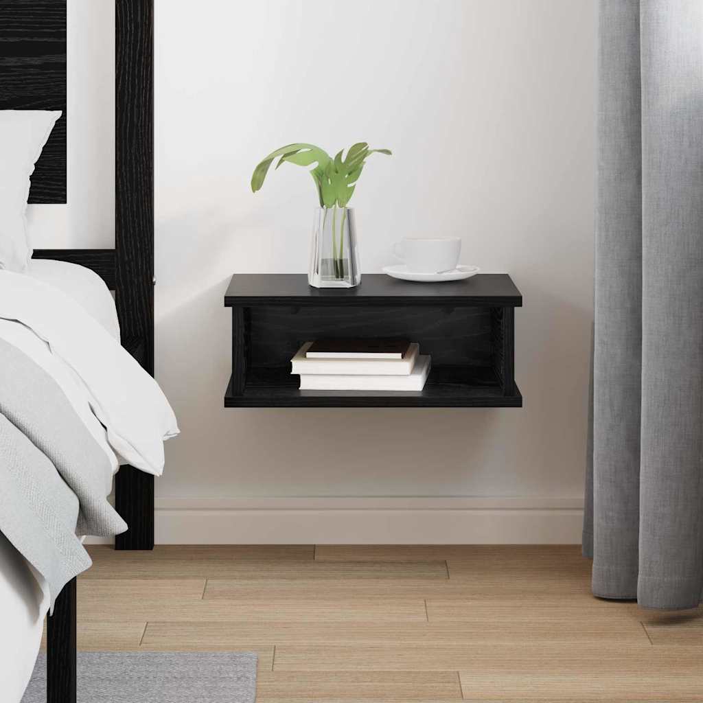 Bedside Table Black Oak 40 x 31 x 15 cm Engineered Wood