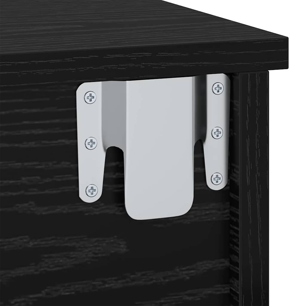 Bedside Table 2 pcs Black Oak 40 x 31 x 15 cm Engineered Wood