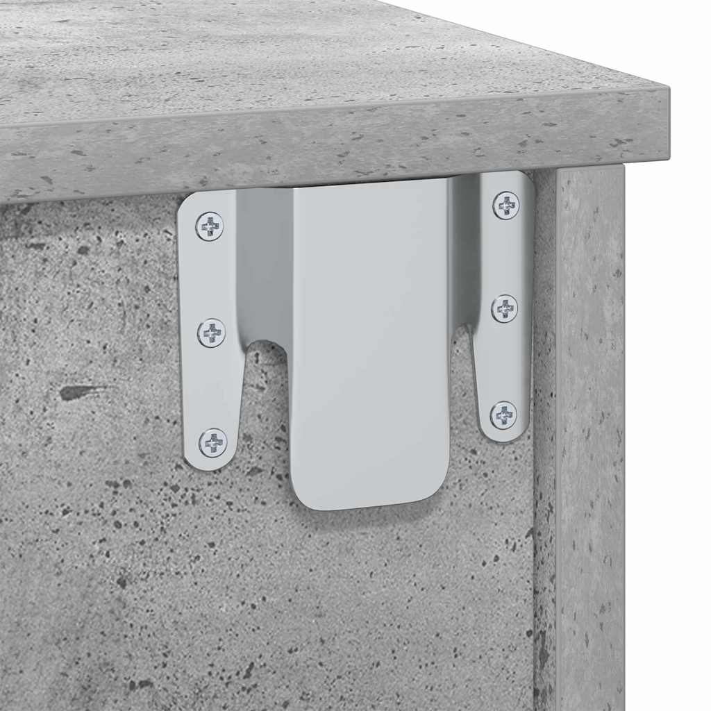 Bedside Table Concrete Grey 40 x 31 x 15 cm Engineered Wood