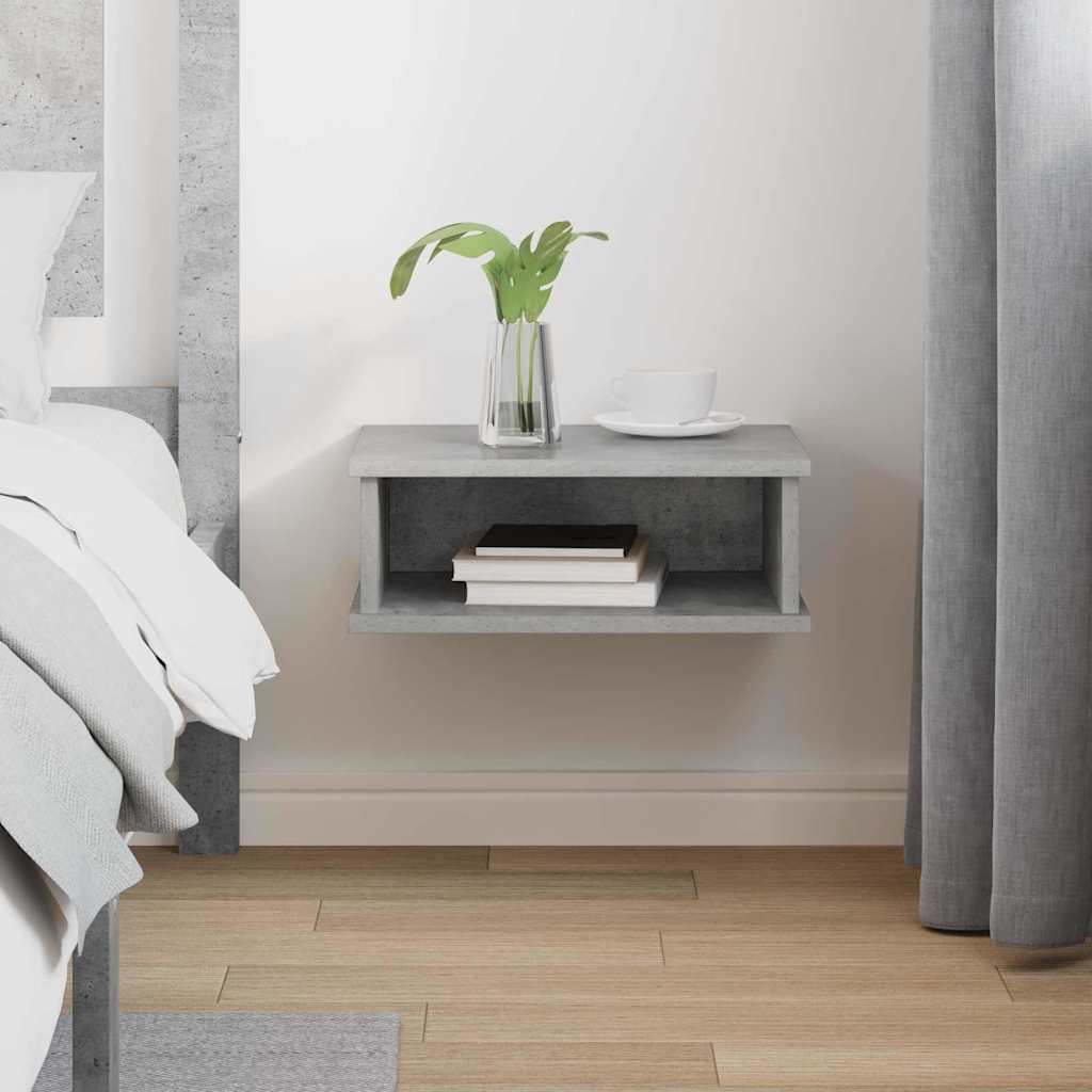 Bedside Table Concrete Grey 40 x 31 x 15 cm Engineered Wood