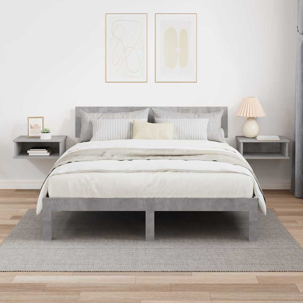 Bedside Table 2 pcs Concrete Grey 40 x 31 x 15 cm