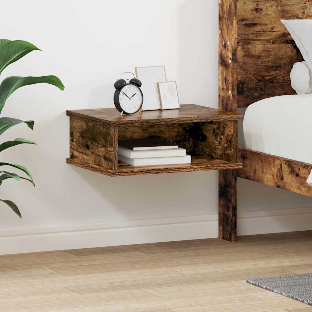 Bedside Table Smoked Oak 40 x 31 x 15 cm Engineered Wood