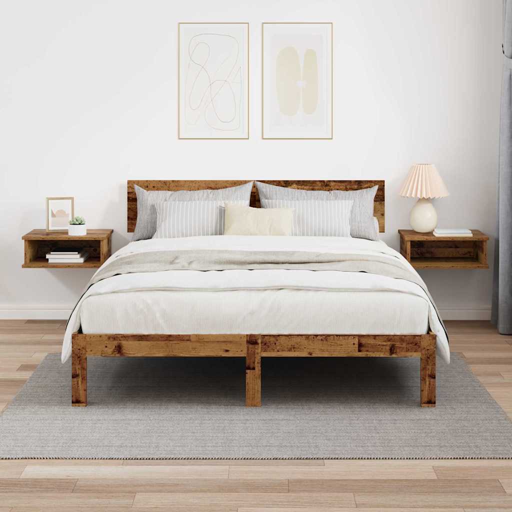 Bedside Table 2 pcs Old Wood 40 x 31 x 15 cm Engineered Wood