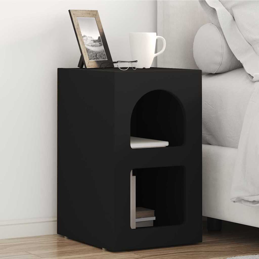 Bedside Table Black 29.5 x 33.5 x 50 cm Engineered Wood