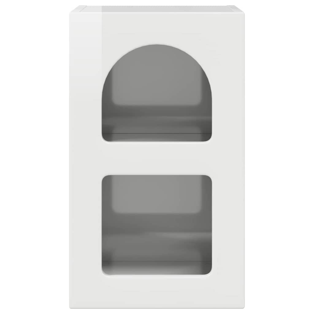 Bedside Table High Gloss White 29.5 x 33.5 x 50 cm