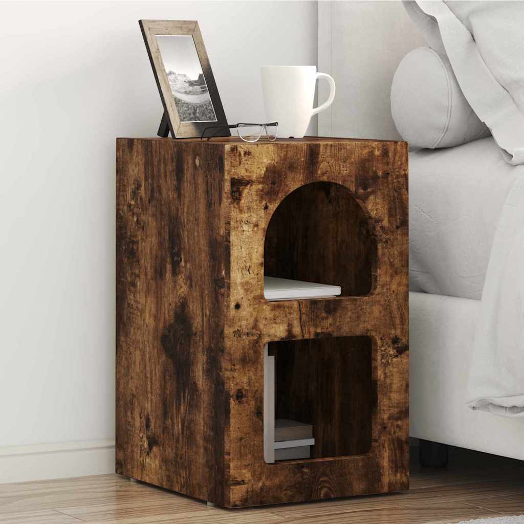 Bedside Table 2 pcs Smoked Oak 29.5 x 33.5 x 50 cm