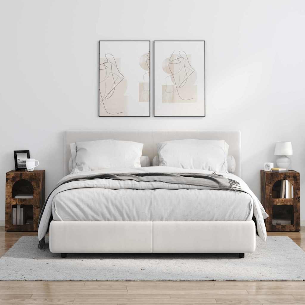 Bedside Table 2 pcs Smoked Oak 29.5 x 33.5 x 50 cm