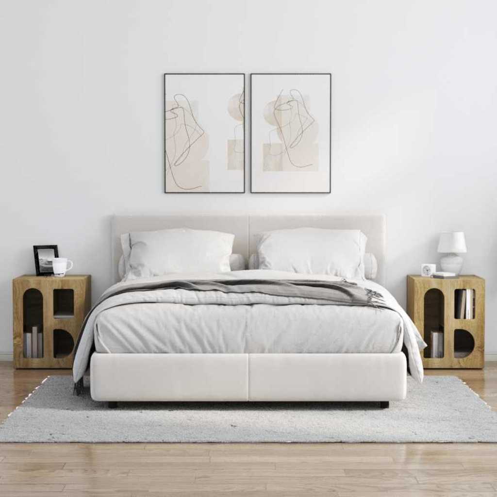 Bedside Table 2 pcs Sonoma Oak 40 x 35 x 50 cm Engineered Wood