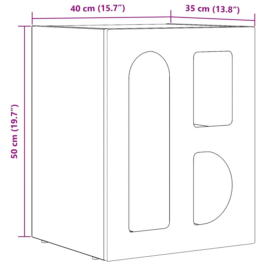 Bedside Table Grey Sonoma 40 x 35 x 50 cm Engineered Wood