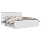 Bed Frame with Headboard White 200 x 200 cm Engineered wood
