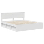 Bed Frame with Headboard White 200 x 200 cm Engineered wood