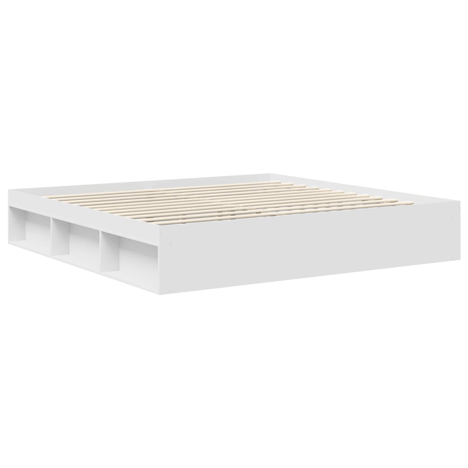 Bed Frame with Headboard White 200 x 200 cm Engineered wood