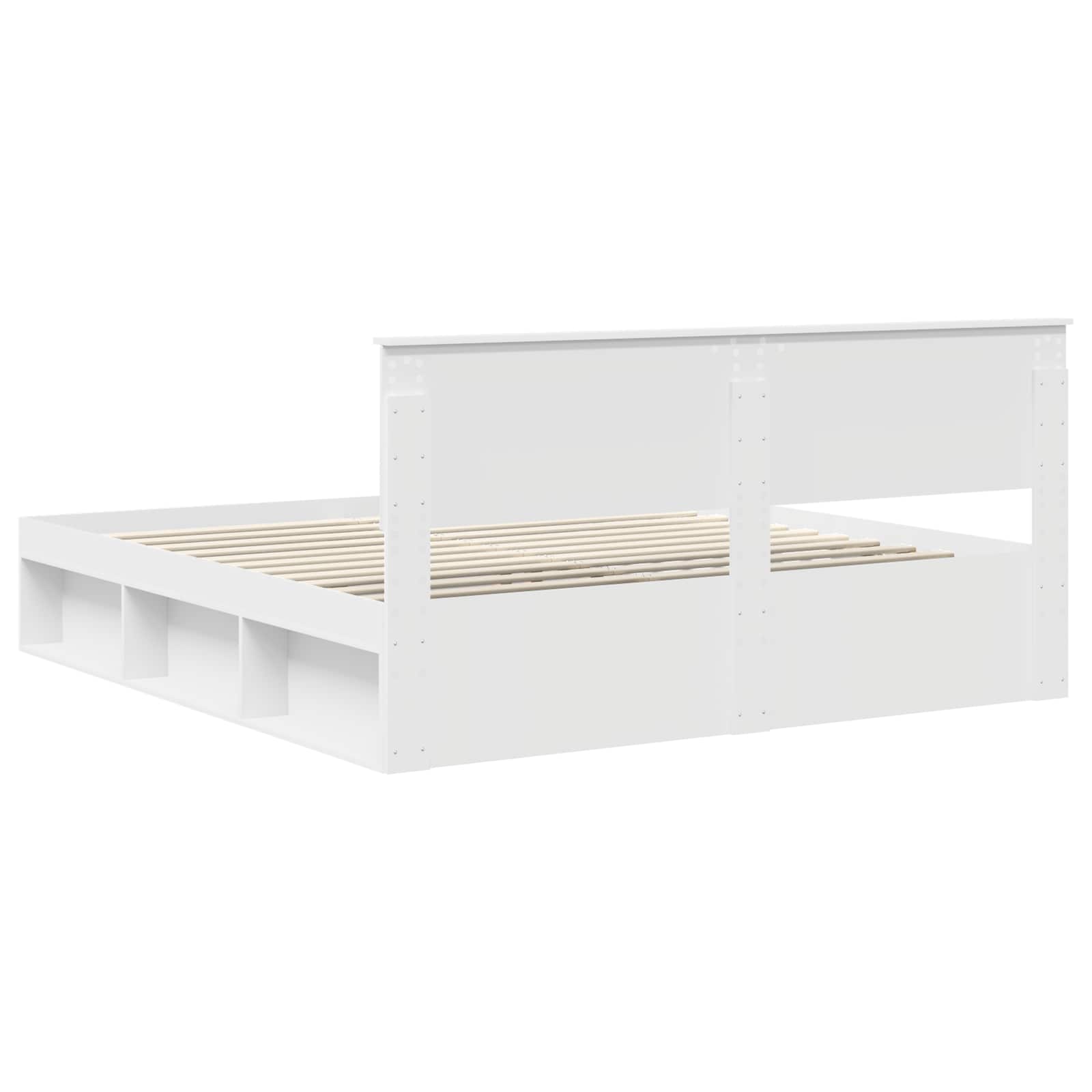 Bed Frame with Headboard White 200 x 200 cm Engineered wood