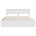 Bed Frame with Headboard White 200 x 200 cm Engineered wood