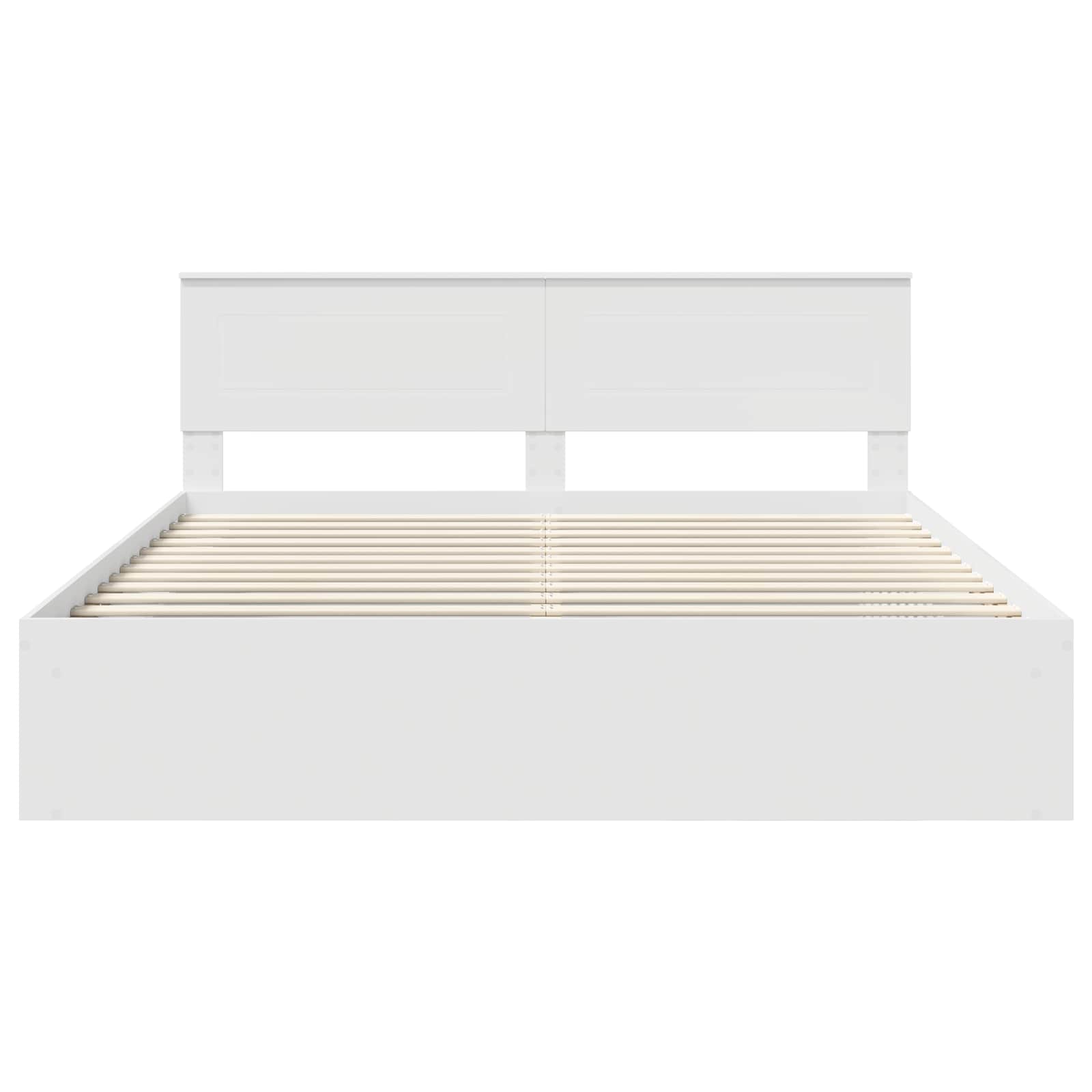 Bed Frame with Headboard White 200 x 200 cm Engineered wood