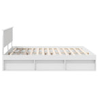 Bed Frame with Headboard White 200 x 200 cm Engineered wood