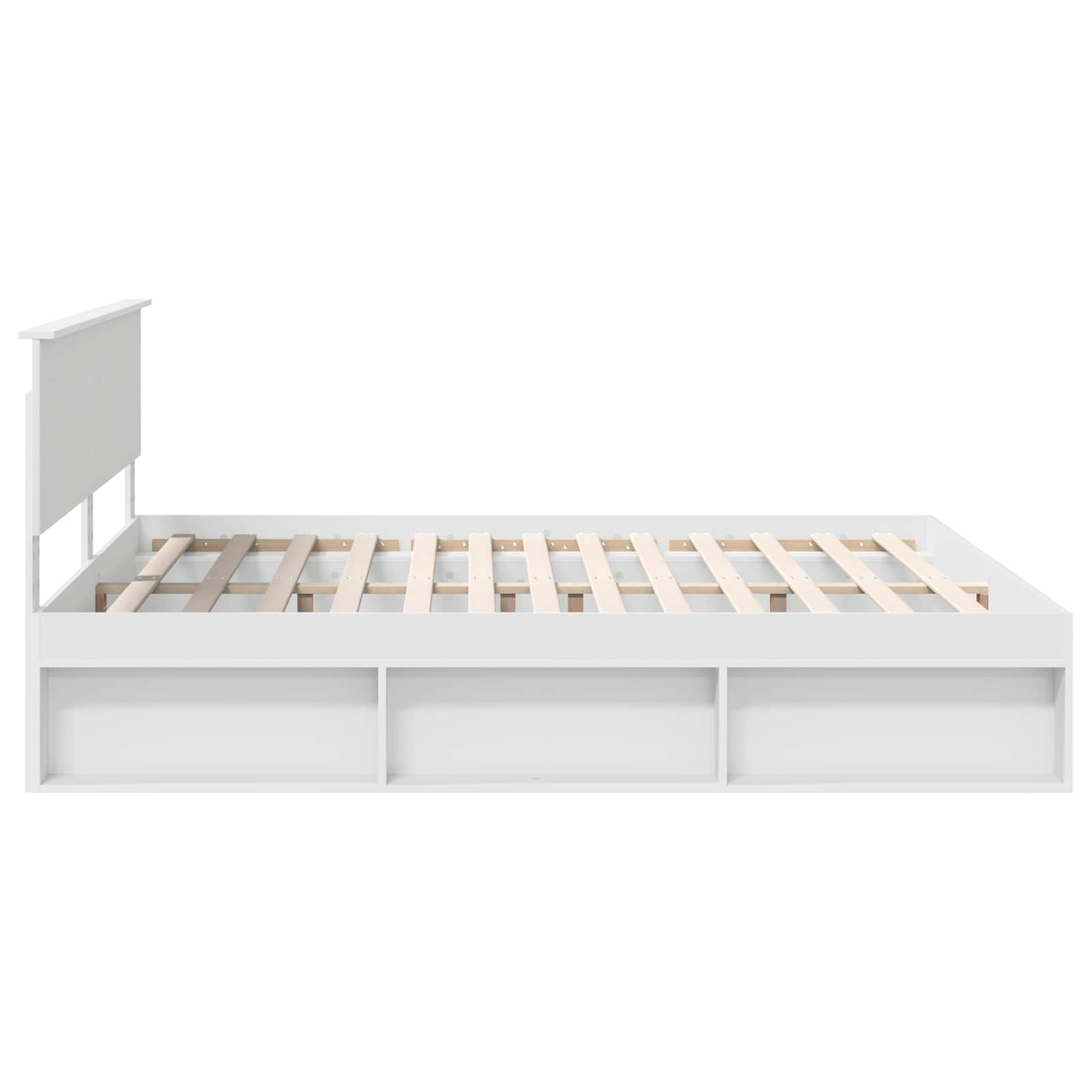 Bed Frame with Headboard White 200 x 200 cm Engineered wood