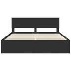 Bed Frame with Headboard Black 200 x 200 cm Engineered wood