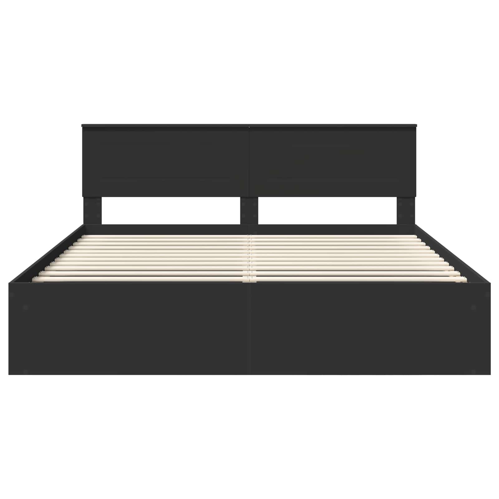 Bed Frame with Headboard Black 200 x 200 cm Engineered wood