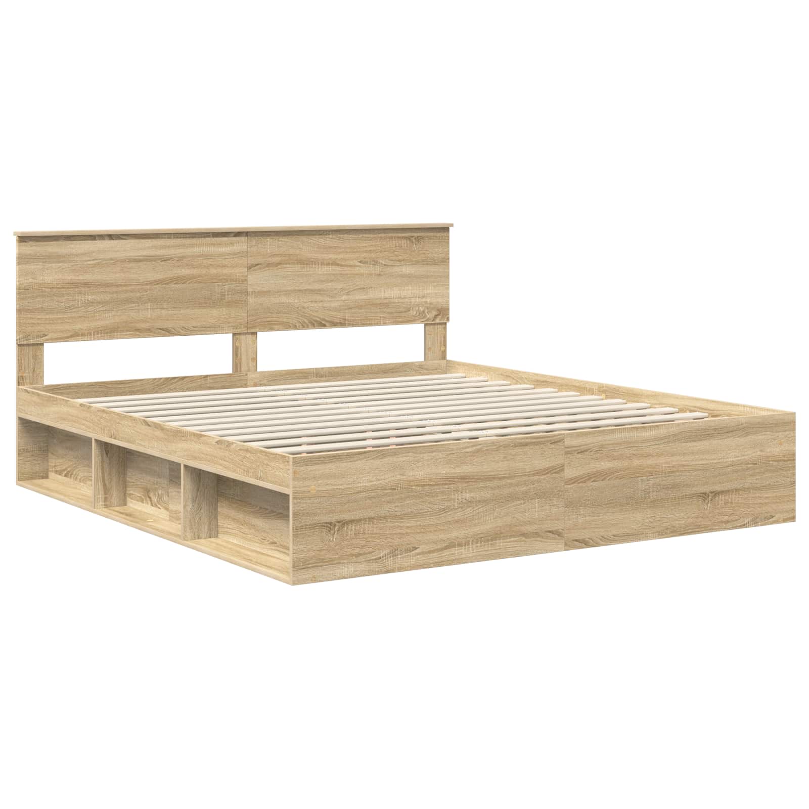 Bed Frame with Headboard Sonoma 200 x 200 cm Engineered wood