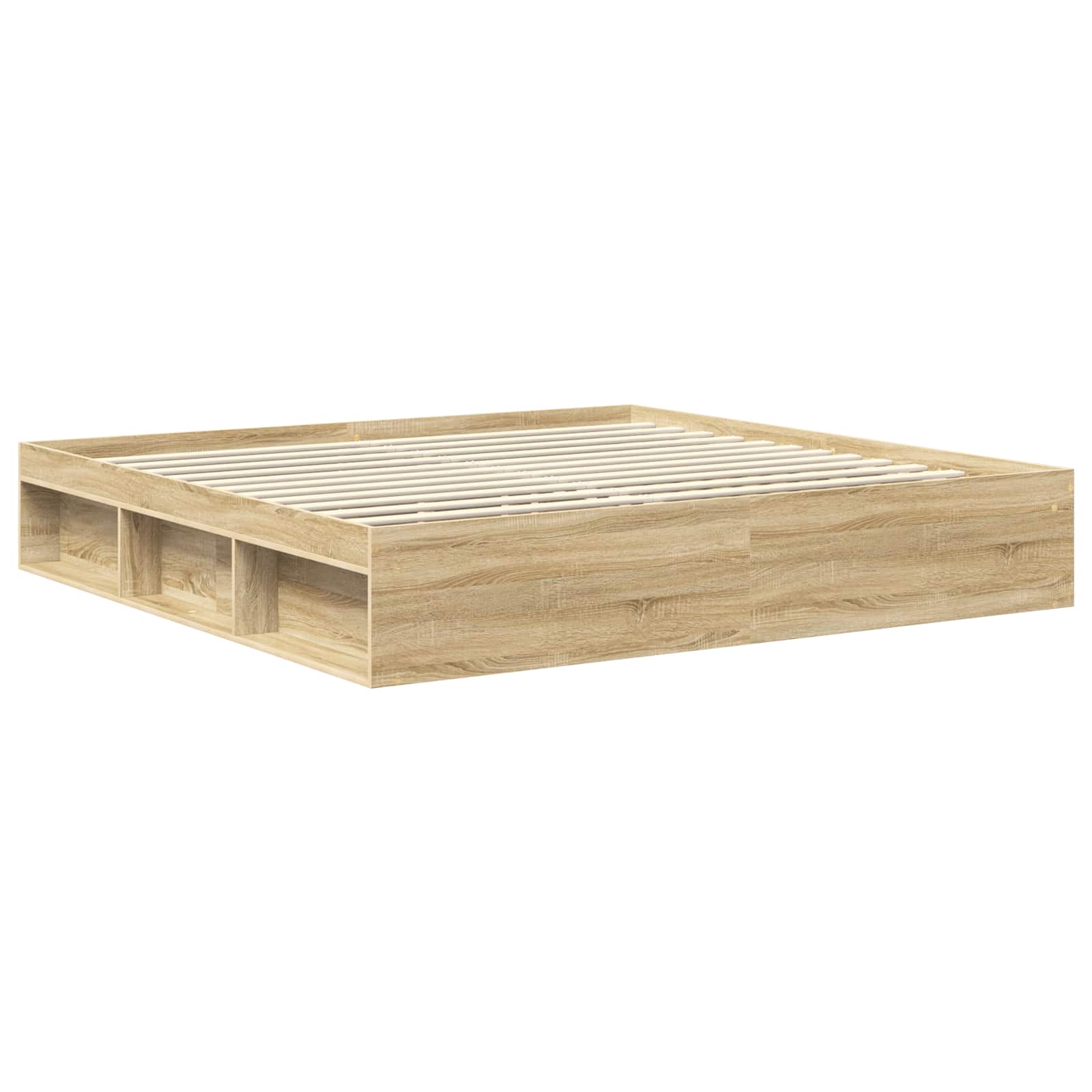 Bed Frame with Headboard Sonoma 200 x 200 cm Engineered wood