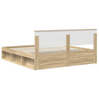 Bed Frame with Headboard Sonoma 200 x 200 cm Engineered wood