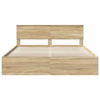 Bed Frame with Headboard Sonoma 200 x 200 cm Engineered wood