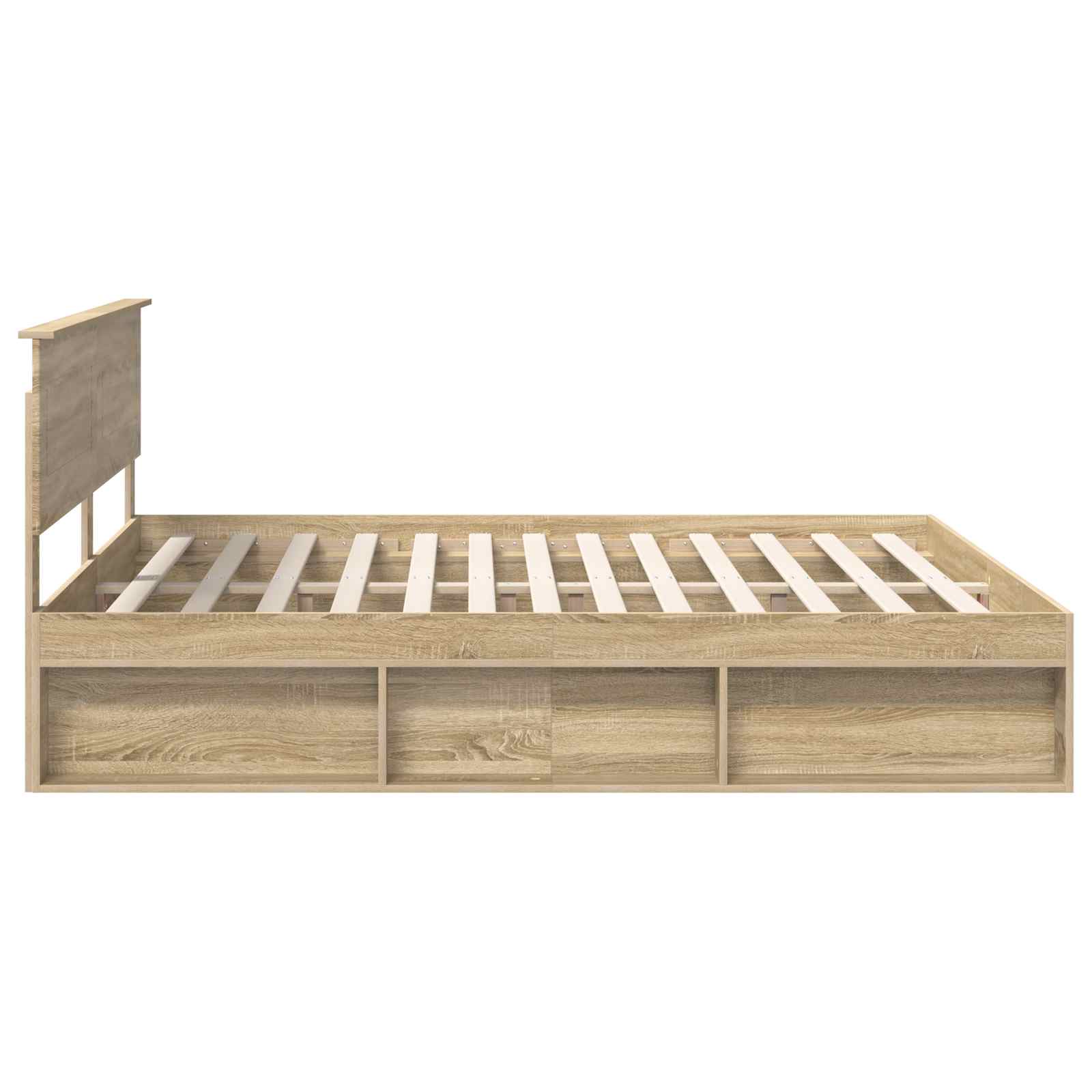 Bed Frame with Headboard Sonoma 200 x 200 cm Engineered wood