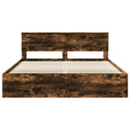 Bed Frame Smoked Oak 200 x 200 cm Engineered wood