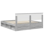 Bed Frame Grey Sonoma 200 x 200 cm Engineered wood