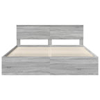 Bed Frame Grey Sonoma 200 x 200 cm Engineered wood