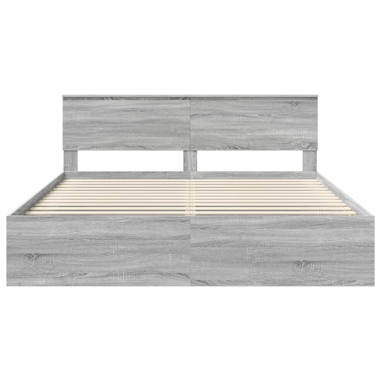 Bed Frame Grey Sonoma 200 x 200 cm Engineered wood