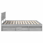 Bed Frame Grey Sonoma 200 x 200 cm Engineered wood