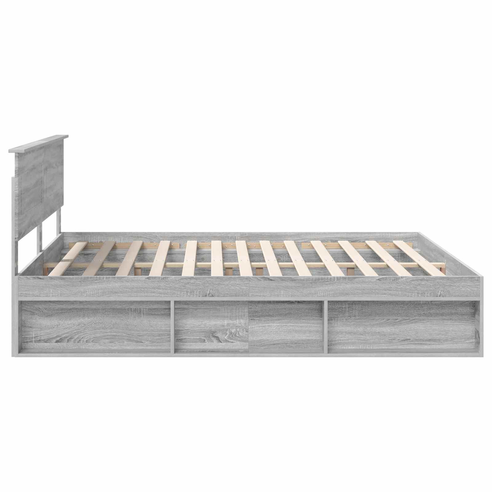 Bed Frame Grey Sonoma 200 x 200 cm Engineered wood