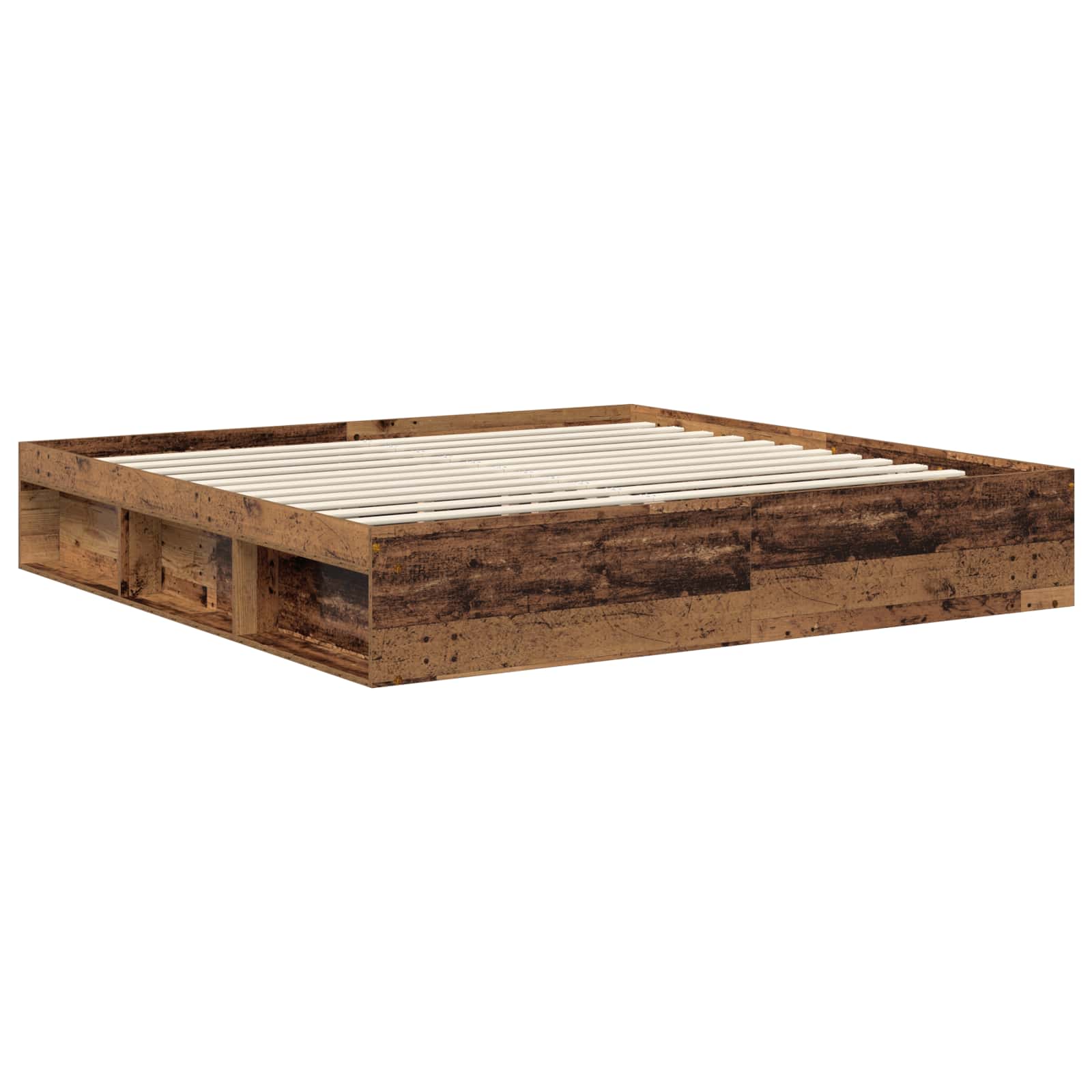 Bed Frame with Headboard Old Wood 200 x 200 cm Engineered wood