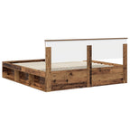 Bed Frame with Headboard Old Wood 200 x 200 cm Engineered wood
